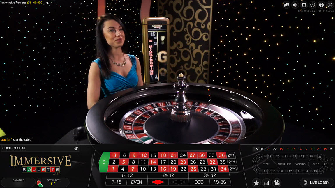 Live Immersive Roulette from Evolution Gaming